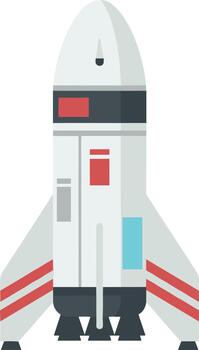 Flat Design Space Exploration Rocket Launch Vehicle Spacecraft Icon vector