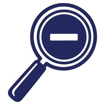 Magnifying glass with minus sign depicting zoom out functionality and reduction concept for websites and applications vector