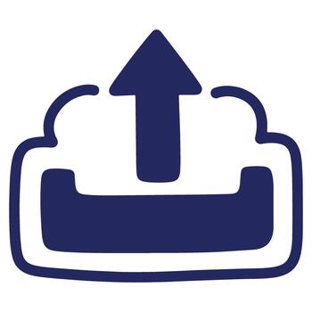 sencillo subir nube flecha icono con un grueso contorno Perfecto para web diseño y datos transferir conceptos vector