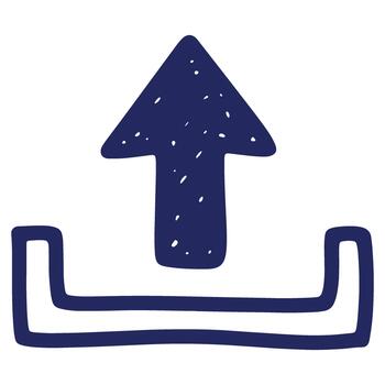 mano dibujado subir símbolo para interfaz diseño ilustrando sencillo datos transferir y archivo compartiendo para creativo digital proyectos vector