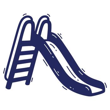 Childrens slide illustration with hand drawn style and bold outlines for website decoration and playground elements vector