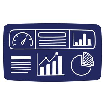 mano dibujado tablero con datos visualización representando actuación métrica y negocio analítica para eficaz decisión haciendo y estratégico planificación vector