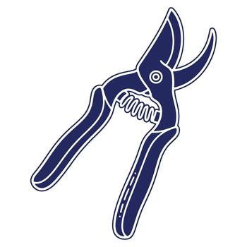 Elegant Outline of Garden Pruning Shears with Spring Mechanism for Horticultural Tasks and Garden Maintenance vector