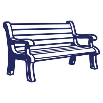 Stylized park bench design featuring a classic shape and simple lines perfect for urban relaxation and outdoor spaces design and tranquility vector