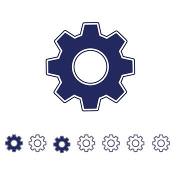 Set of cogwheel icons with different designs perfect for any industrial mechanical or engineering concepts or design projects requiring technical elements vector