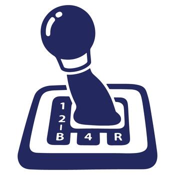 Manual Transmission Gear Shift Icon in Blue Depicting Control Precision and Automotive Technology Ideal for Car Enthusiasts and Driving Instruction vector