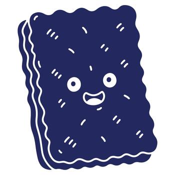 Cute Animated Cracker Character Illustration Design with Fun Expression for Digital Art and Childrens Projects vector