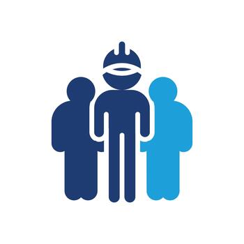 Construction Team Builders Engineers Workers colored icon design good for web or mobile app vector