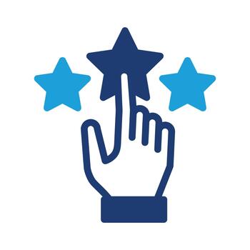 Hand click star colored icon design good for web or mobile app vector
