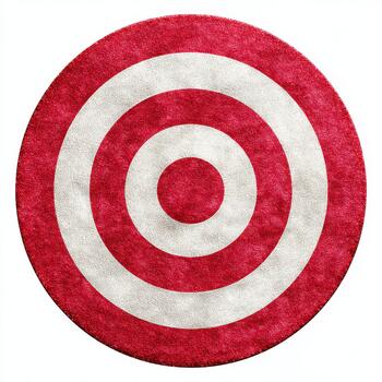 A red and white target on a white background photo