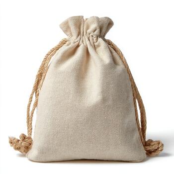 A small drawstring bag with a rope photo