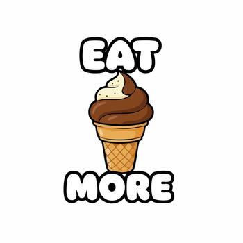 Enjoy Delicious Soft Serve Ice Cream Cone Temptation vector