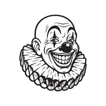 Man with clown makeup and ruff collar smiling vector