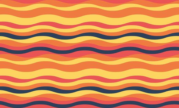 vibrante ondulado rayas en calentar puesta de sol matices crear un alegre, retroinspirado modelo. Perfecto para textil diseños, sitio web antecedentes, o ninguna proyecto necesitando un juguetón, optimista sentir. vector