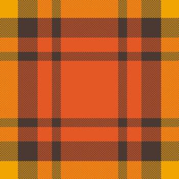 Warm plaid pattern featuring shades of orange, brown, and yellow. Perfect for backgrounds, textiles, or adding a touch of rustic charm to your designs. vector