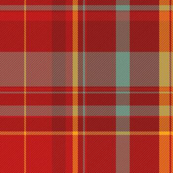 Ragged check background fabric, customer pattern plaid . Weave seamless textile tartan texture in red and maroon colors. vector