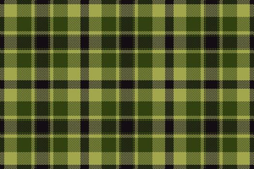 Classic tartan pixel pattern in green tones. Great for backgrounds, apparel, or digital design. Evokes warmth and rustic style. Versatile, seamless graphic. vector