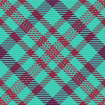 Classic tartan pattern featuring red and teal hues. Ideal for textiles, backgrounds, or festive design projects. Texture and vintage vibe for versatile applications. vector