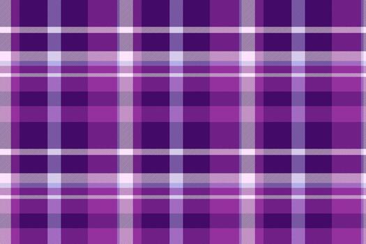 Classic purple plaid pattern. Textile design with intersecting lines, checks, and shades of violet. Use for backgrounds, textures, or stylish designs. vector