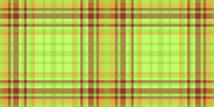 Curved seamless textile, madras fabric plaid background. Soft check texture pattern tartan in green and red colors. vector