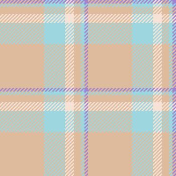 Grid tartan pattern seamless, wool check fabric background. Weave plaid textile texture in light and violet colors. vector