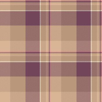 Classic pixelated plaid pattern. Seamless, warm, muted tones. Versatile for backgrounds, textiles, or design elements. Use for vintage, retro, or traditional projects. vector