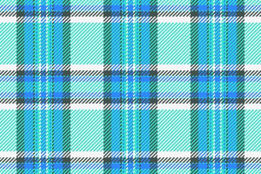 Intricate seamless plaid tartan, part textile fabric. Customize background texture check pattern in teal and white colors. vector