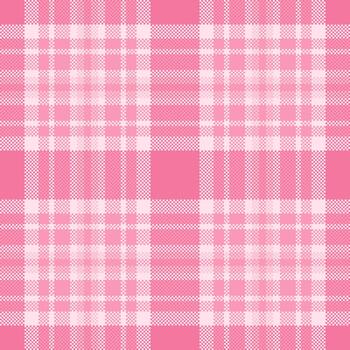 Soft pink plaid pattern. Pixelated texture offers a nostalgic, digital feel. Ideal for backgrounds, textiles, or retrothemed designs. Versatile stylish vector