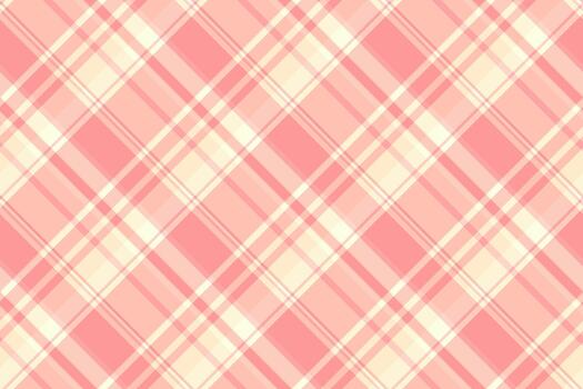 Quilted tartan background pattern, row texture fabric. Display seamless textile check plaid in light and red colors. vector