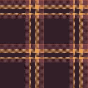 Pixel plaid background. Rustic, warm pattern great for textiles, web design or digital art. Cozy aesthetic. Seamless, repeating tile. vector