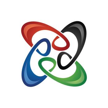 Abstract curve connection logo template vector