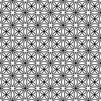 Seamless geometric lines pattern with simple four petal leaf shapes on white background.Suitable for various creative projects. vector