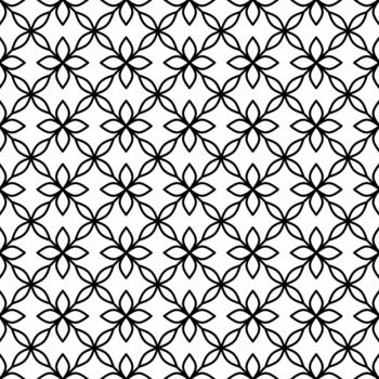 sin costura floral modelo con sencillo cuatro pétalos hoja formas en blanco antecedentes. adecuado para varios creativo proyectos vector