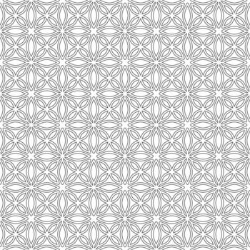 Seamless geometric line pattern with four simple petal leaf shapes on white background. Suitable for various decoration design purposes. vector