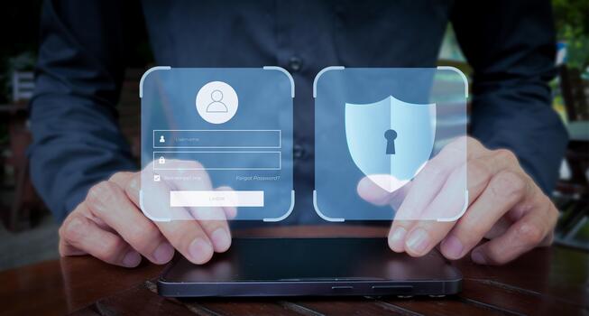 Augmented Login and Security Interface with Smartphone Interaction photo