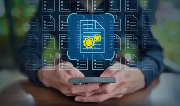 Mobile Document Automation with Digital Workflow Overlay photo