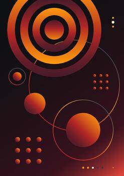 Gradient Abstract planet infographics, gradient shapes on a black background. Esoteric symbols, imitation planets. vector