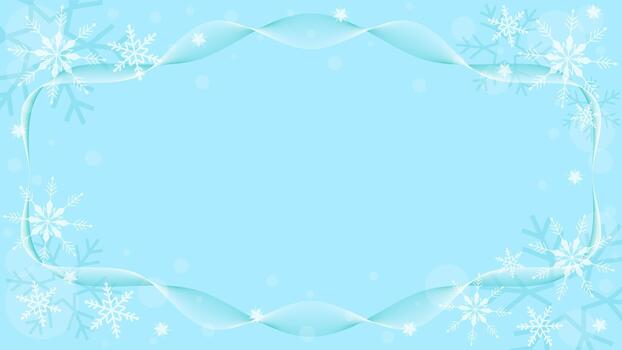 Light Blue Background Wallpaper Decorated With Rectangular Frame Lines And Sparkling Snowflakes In Winter vector