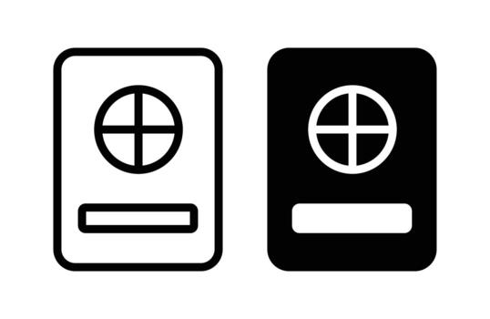 Minimalist Design of Two Passport Icons Featuring Circular Elements vector