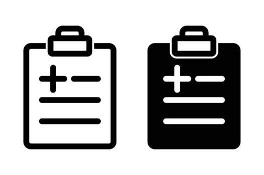 Black and White Medical Clipboards with Checkboxes and Text Fields vector