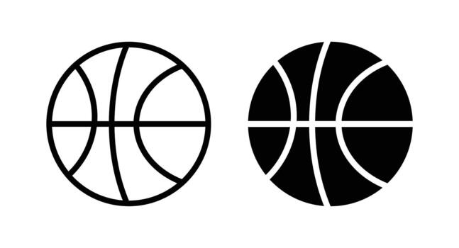 Two Simple Basketball Symbols in Black and White for Graphic Design Use vector