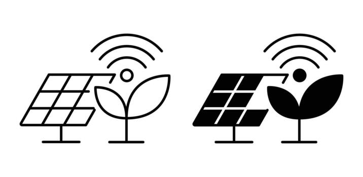 Solar Energy and Nature Connection Visual Representation Concept Design vector