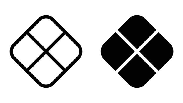 Simple Geometric Shapes of Square Frames with Four Sections Design vector