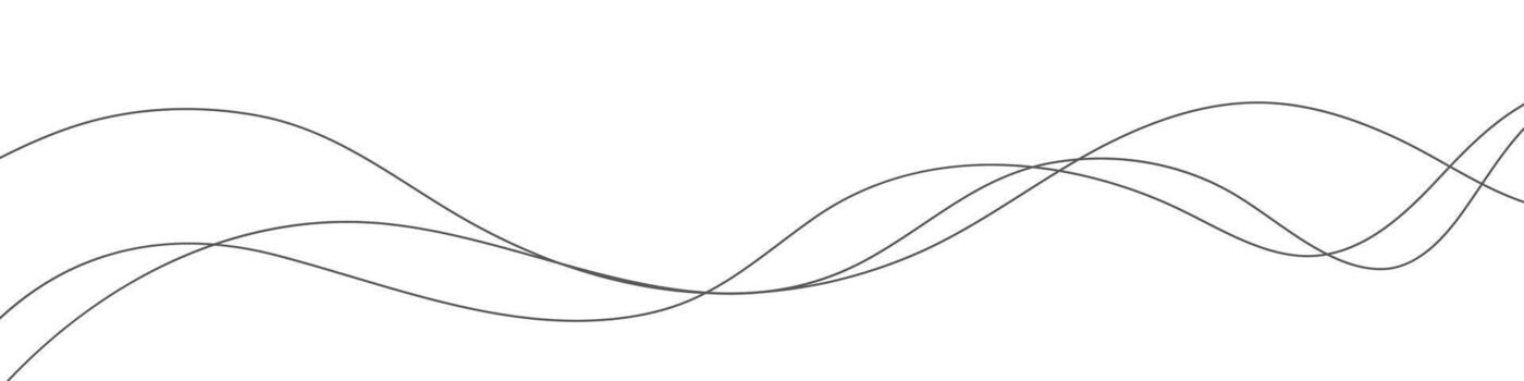 Curved lines on a white background. Wave drawing. Abstract . vector