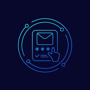 email verification icon, linear design vector