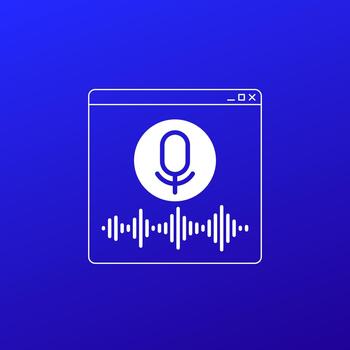 voice recognition design for web and apps vector