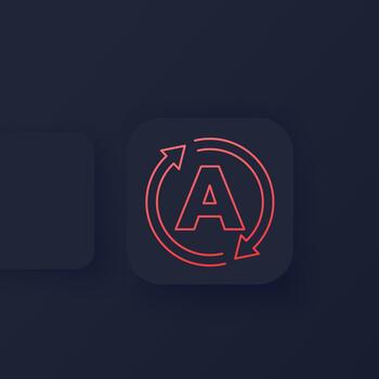 auto mode icon, line design vector