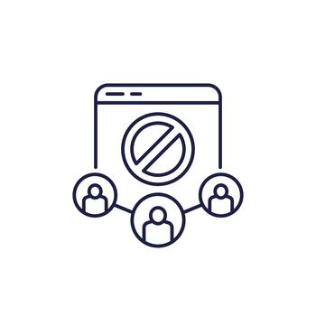 blocked users icon in line design vector