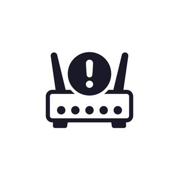 router error icon, pictogram on white vector