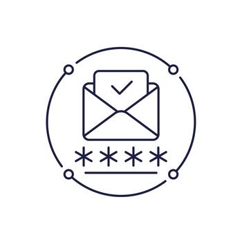 email verification line icon, vector
